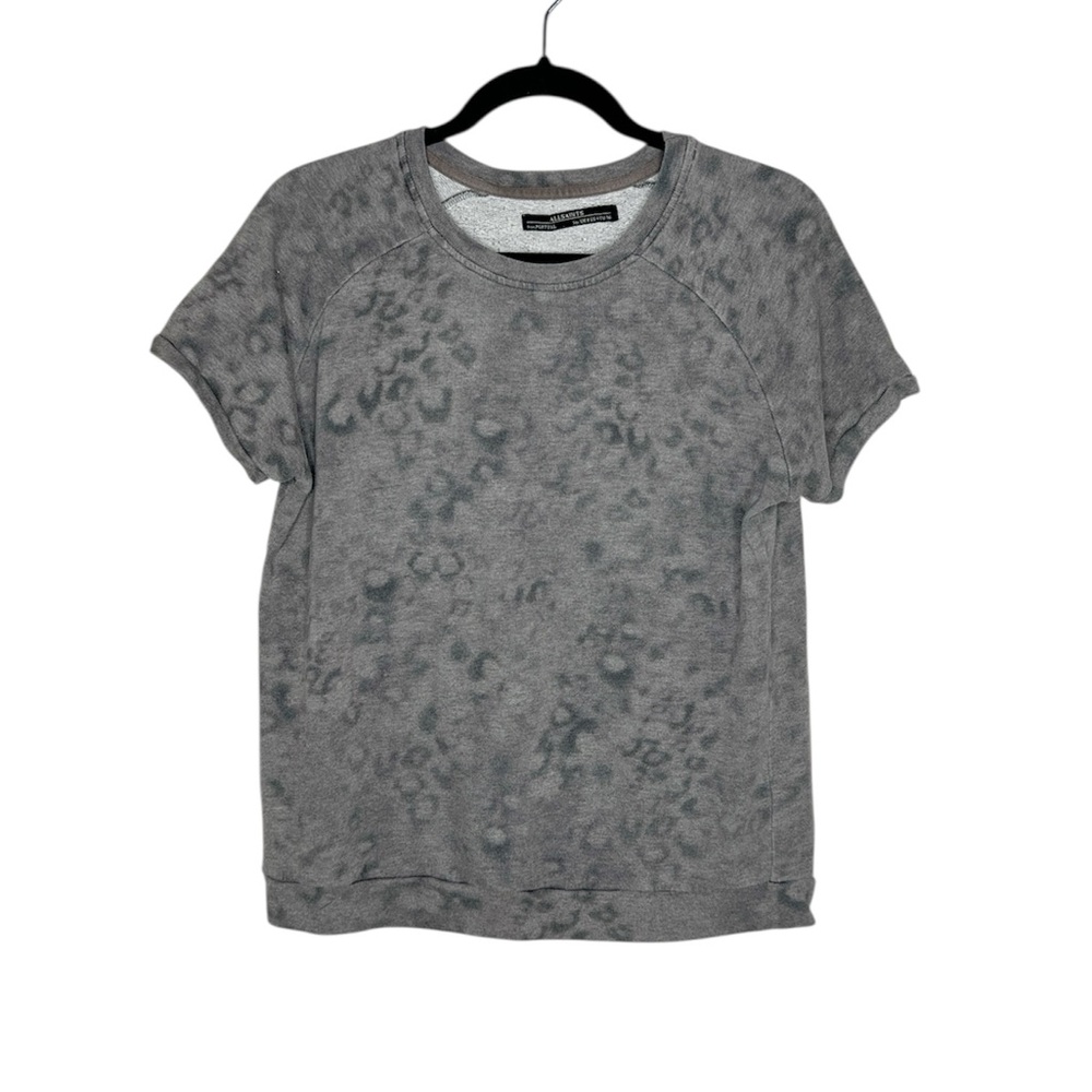 ALLSAINTS Shirt Sleeve Leopard lightweight sweatshirt Style top size US 4